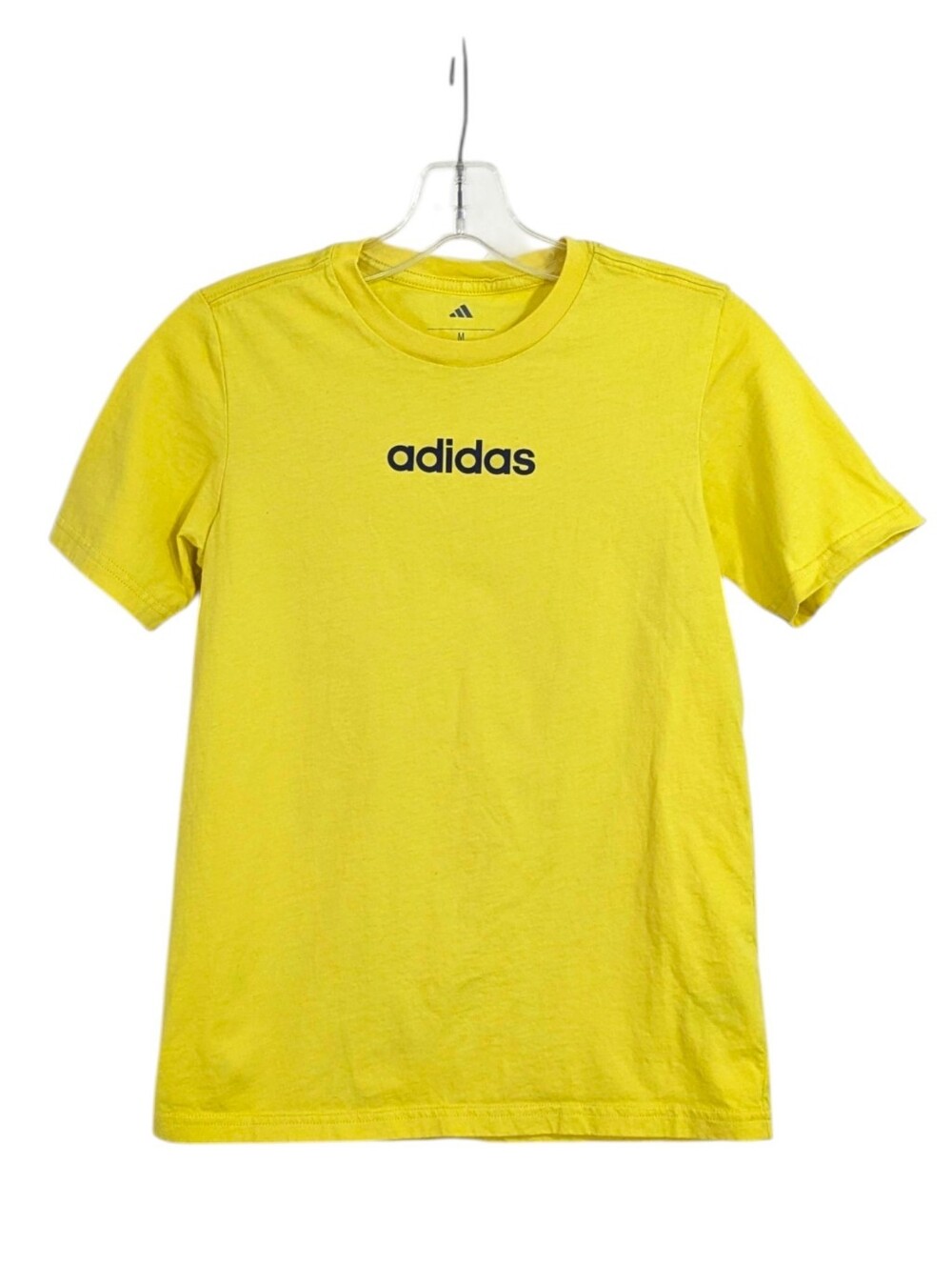 Yellow Adidas T-shirt - Size Medium 10/12 Youth Boys Girls Unisex Tee